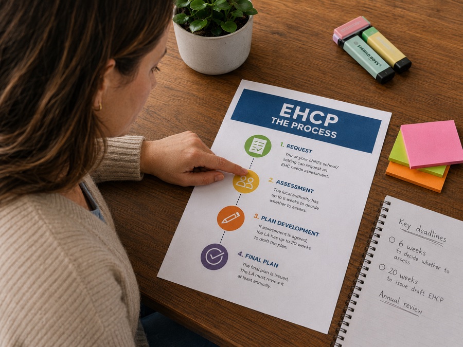 Parent reviewing the EHCP process and key deadlines